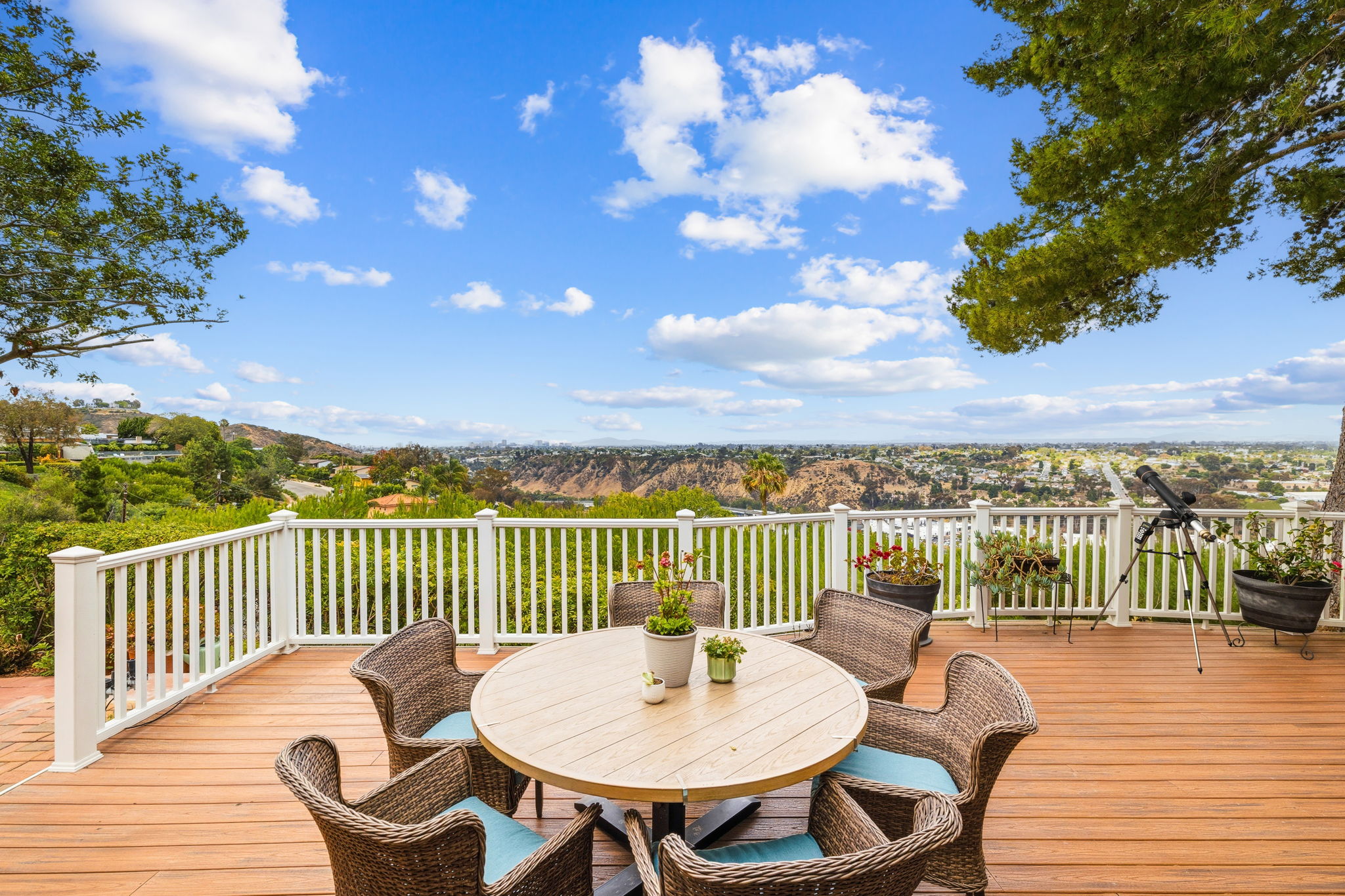 Panoramic view deck overlooking the canyon and city